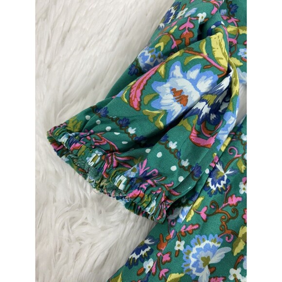 Matilda Jane Womens Top Size M Evergreen Boho Floral Long Sleeves Keyhole Front - Picture 13 of 14